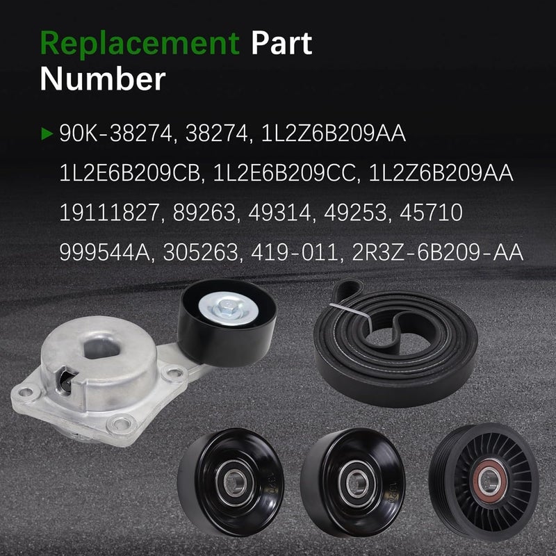 MINETPS Store 90K-38274A Serpentine Belt Drive Tensioner Pulley Component Kit Fit for 2005-2014 Ford F150 F250 F350 Explorer Lobo Expedition 4.6L/5.4L for Lincoln Navigator Mountaineer #89263 ACK061025 DBK061025B - Image 4